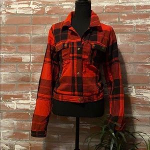 Red buffalo print light weight jacket